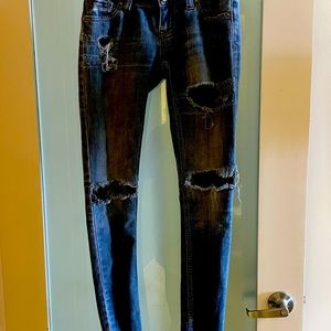 RSQ RIPPED SKINNY JEANS SZ 0